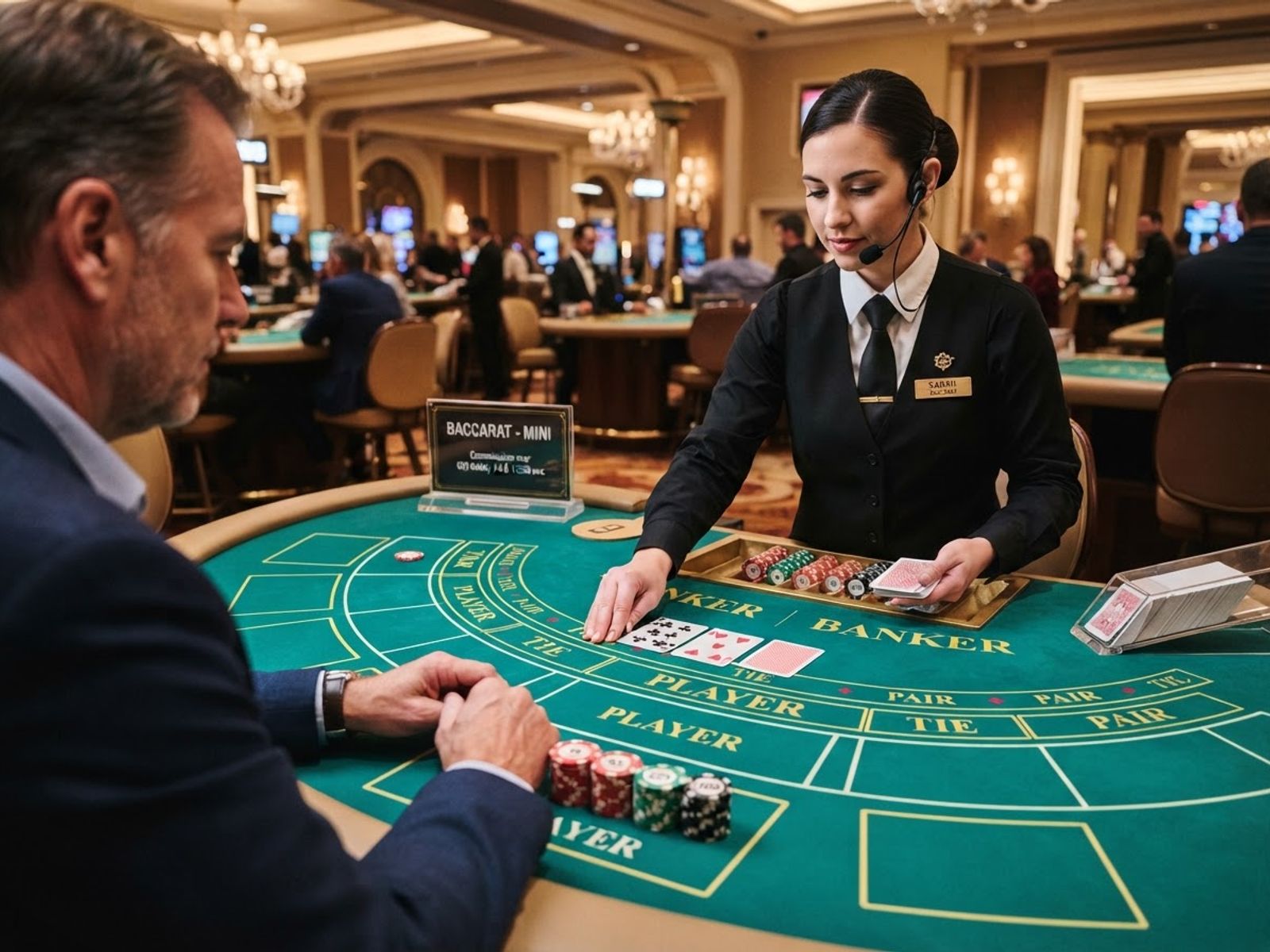 Live baccarattafel met dealer